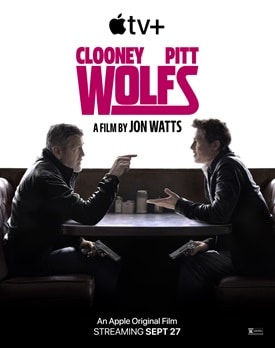 Scenă din Wolfs 2024 subtitrat film online, în care protagoniștii își depășesc rivalitățile.