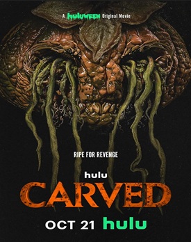 Grup de supraviețuitori luptă împotriva unui dovleac răzbunător în Carved 2024 film online subtitrat hd.