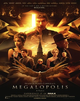 Scenă din Megalopolis 2024 film online subtitrat hd cu Cesar și Julia Cicero.