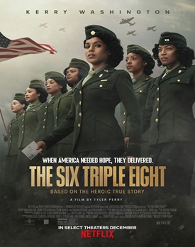 Grupul The Six Triple Eight în acțiune, sortând corespondența în timpul războiului.