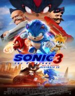 Sonic, Knuckles și Tails în confruntare cu Shadow în Sonic the Hedgehog 3.