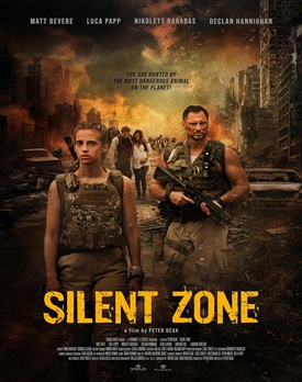 Personaje din Silent Zone 2025 online într-un peisaj post-apocaliptic, înconjurați de zombi.