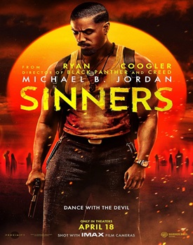 Afiș oficial Sinners 2025 film online subtitrat hd – frații gemeni revin în orașul natal în mijlocul pericolului.