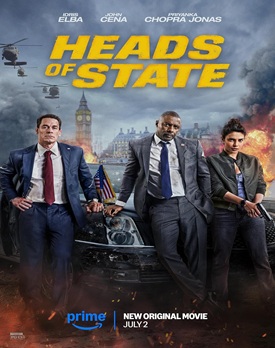 Heads of State film online 2025 – afiș oficial cu liderii mondiali pregătiți de acțiune.