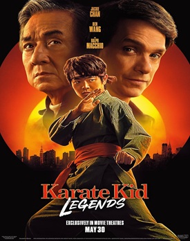 Karate Kid Legends 2025 poster film online subtitrat HD cu Li Fong, Mr. Han și Daniel LaRusso