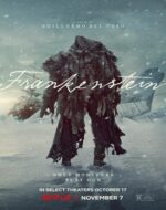Frankenstein 2025 film online subtitrat hd in romana – afișul filmului cu savantul și creatura sa